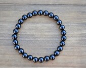 Black Obsidian Bracelet Natural Black obsidian bracelet lucky bracelet