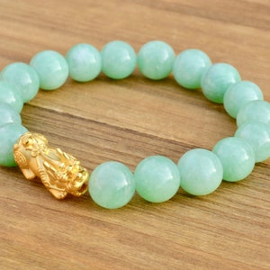 Pixiu/24k Pure Real Gold Bracelet/Burmese Jade bracelet/gold bracelet/jade bracelet/lucky bracelet