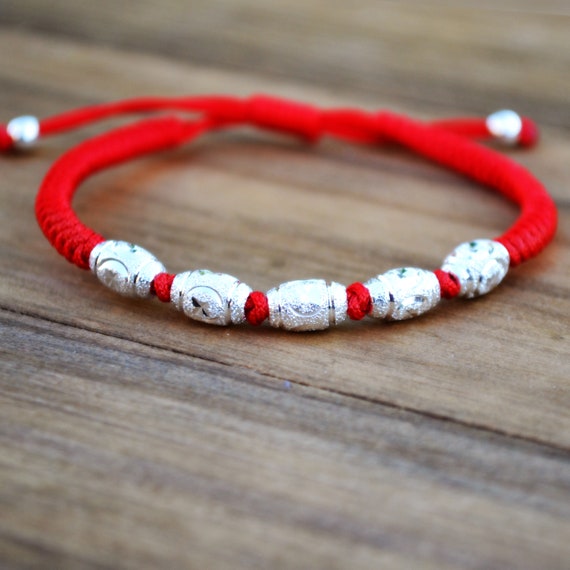 Sale Sterling Silver Lucky Bracelet Red Bracelet Feng Shui Etsy Sale Sterling Silver Lucky Bracelet Red Bracelet Feng Shui Etsy