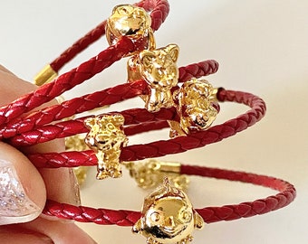 Chinese Zodiac Animal Charm Bracelet New Year Lucky Red Bracelet Lady  Bracelet Tiger Pendant Adjustable Charm Bracelet 