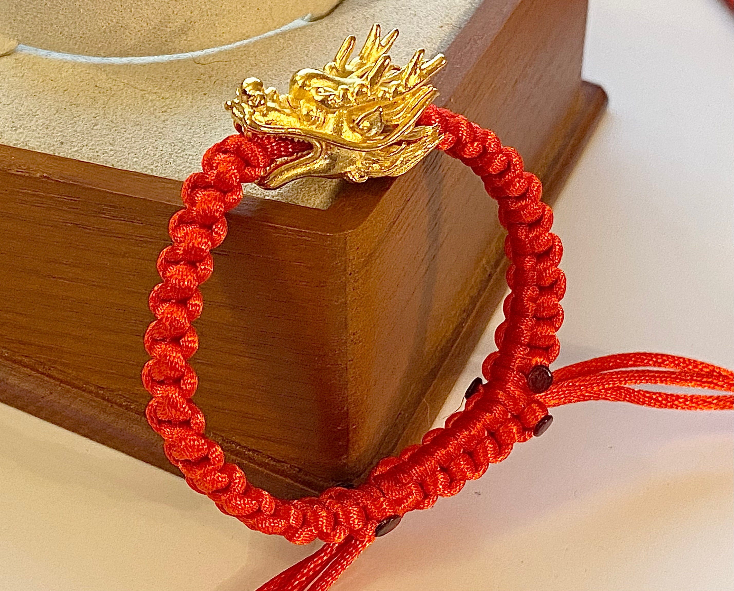 Dragon Bracelet/ Dragon/ Gold Dragon /lucky Bracelet/ Red