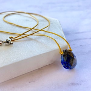 Lapis Lazuli Necklace / natural lapis lazuli rope necklace / necklace / rope necklace