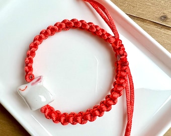 Rabbit/ year of the rabbit/ rabbit bracelet / lucky charm / red bracelet