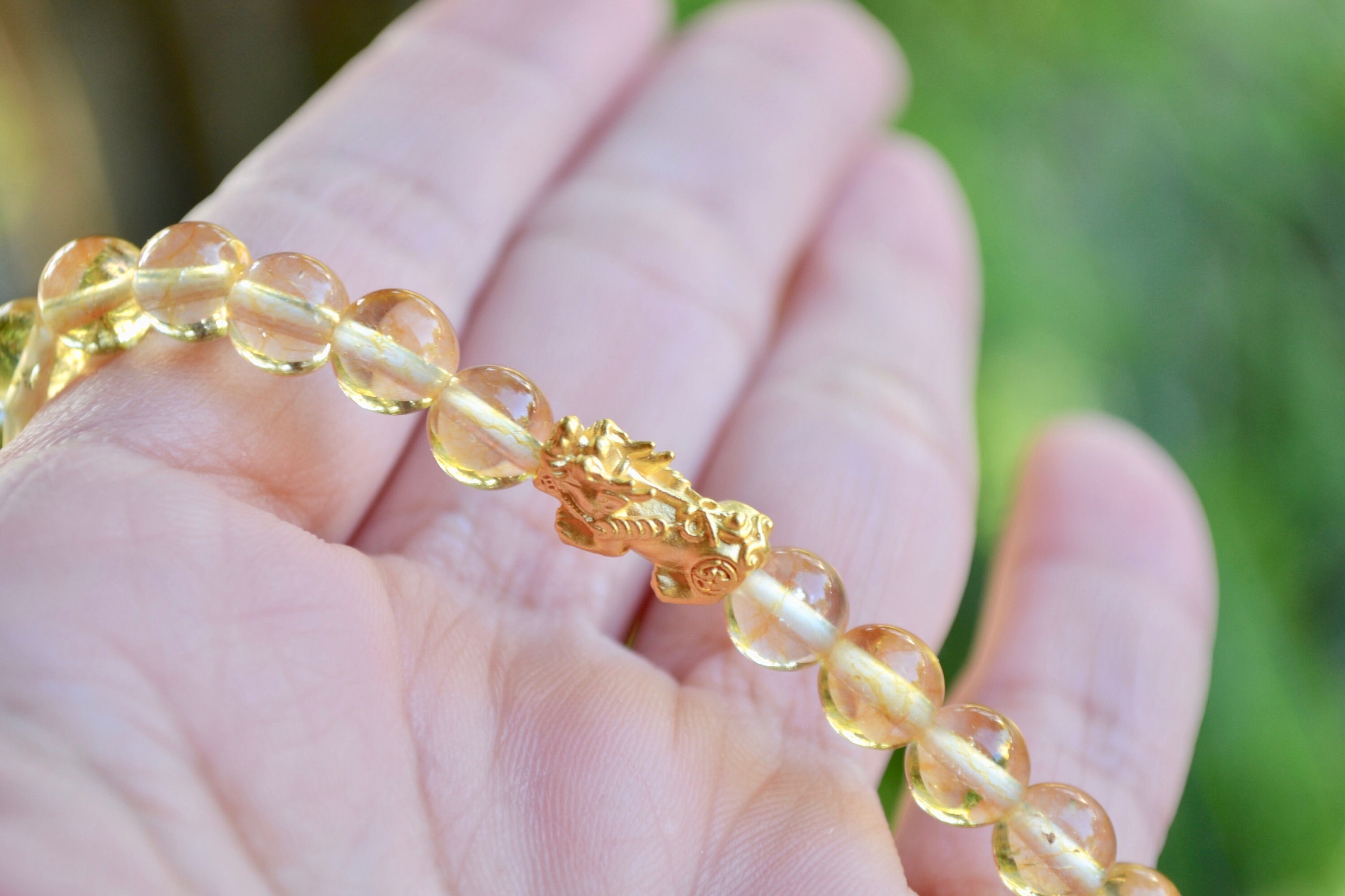 Pixiu 24K Pure Gold Bracelet/citrine Bracelet/gold Bracelet Pixiu 24K Pure Gold Bracelet/citrine Bracelet/gold Bracelet