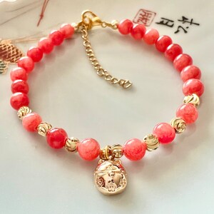 Lucky cat/ Maneki neko/ lucky cat bracelet/ kawaii/ jade bracelet