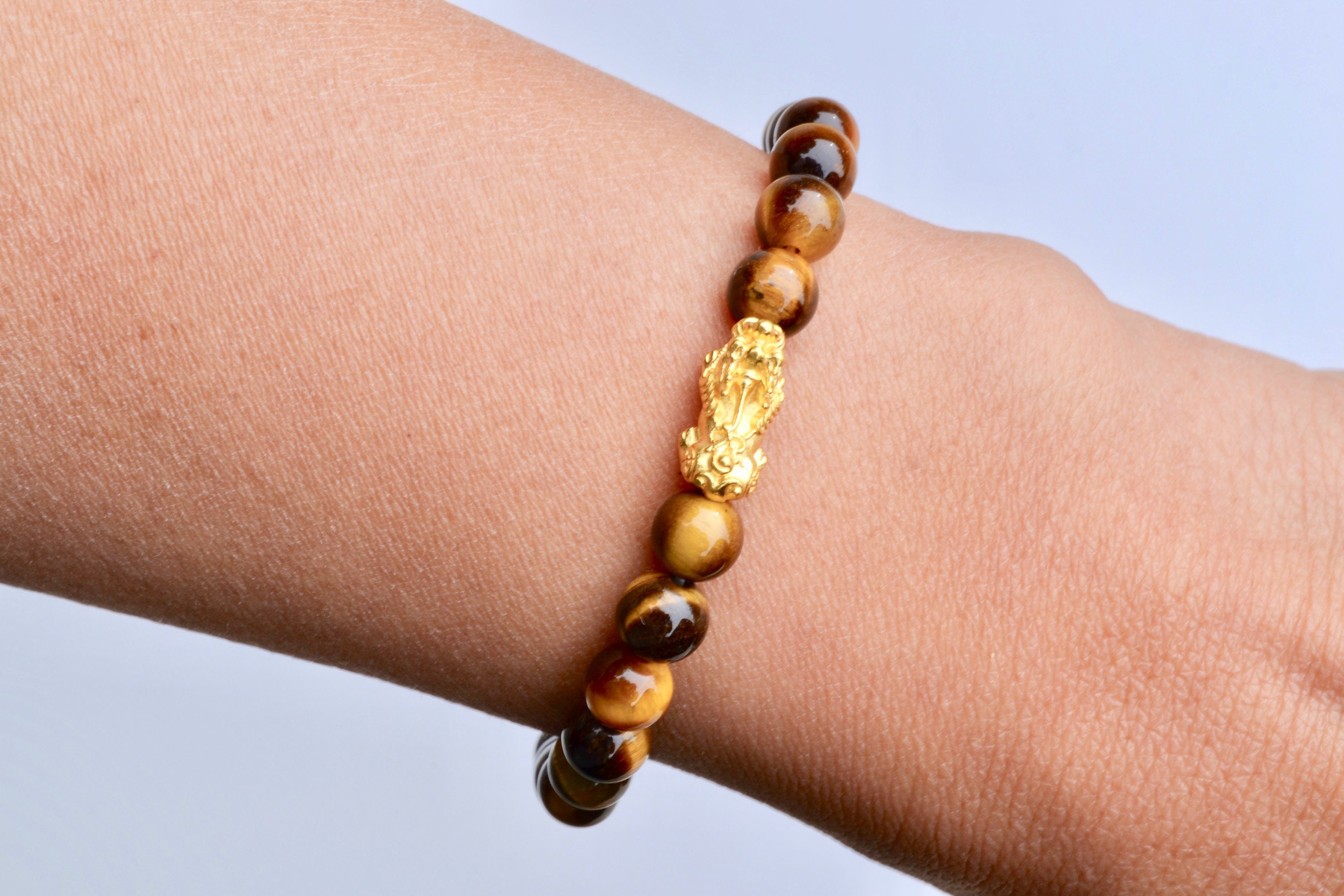 Pixiu Bracelet Gold Tiger Eye Bracelet Feng Shui Tibetan Pi Yao Pi