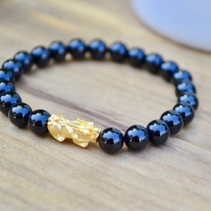 Pixiu Bracelet 24k pure gold/tourmaline bracelet/pixiu bracelet/red bracelet/lucky/lucky bracelet/lucky charm/piyao/pixiu