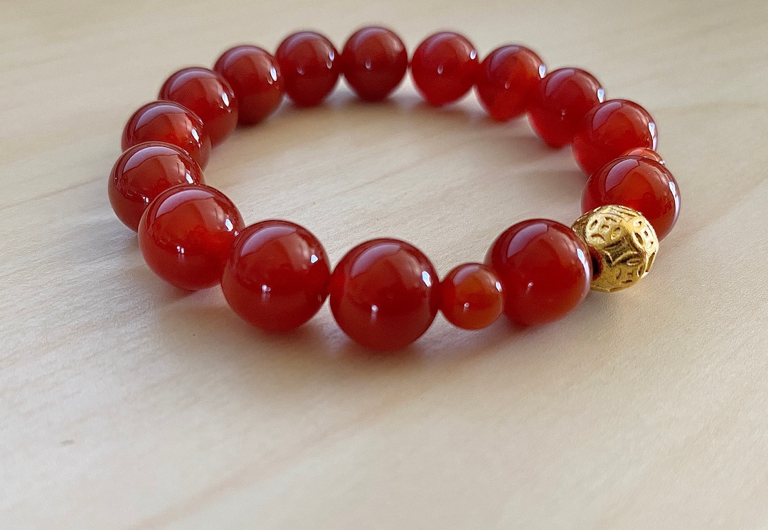 Red Lucky Bracelet / Gold Coins Bracelet / Red Bracelet / Gold Etsy
