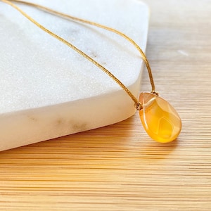 Carnelian Necklace / natural carnelian / rope necklace / carnelian