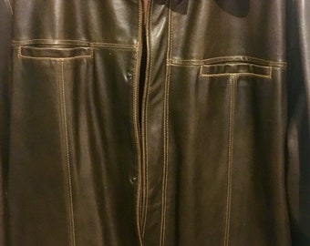 gap leather trucker jacket