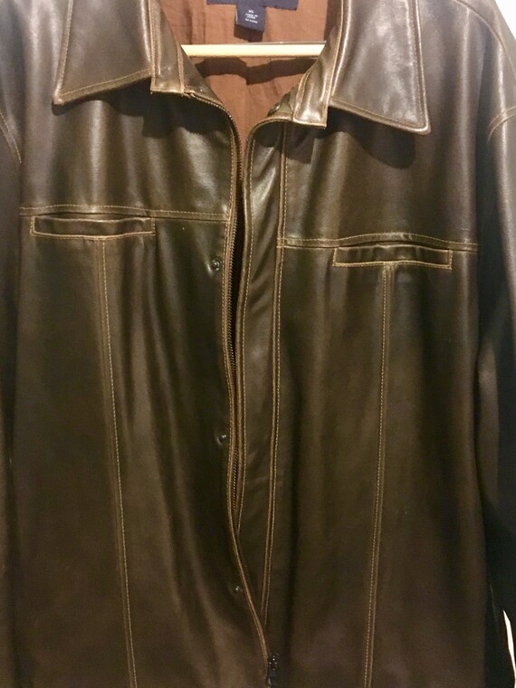 gap brown leather jacket