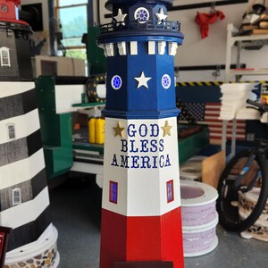 7 Foot Patriotic Lighthouse, God Bless America Lighthouse, Will Custom ...