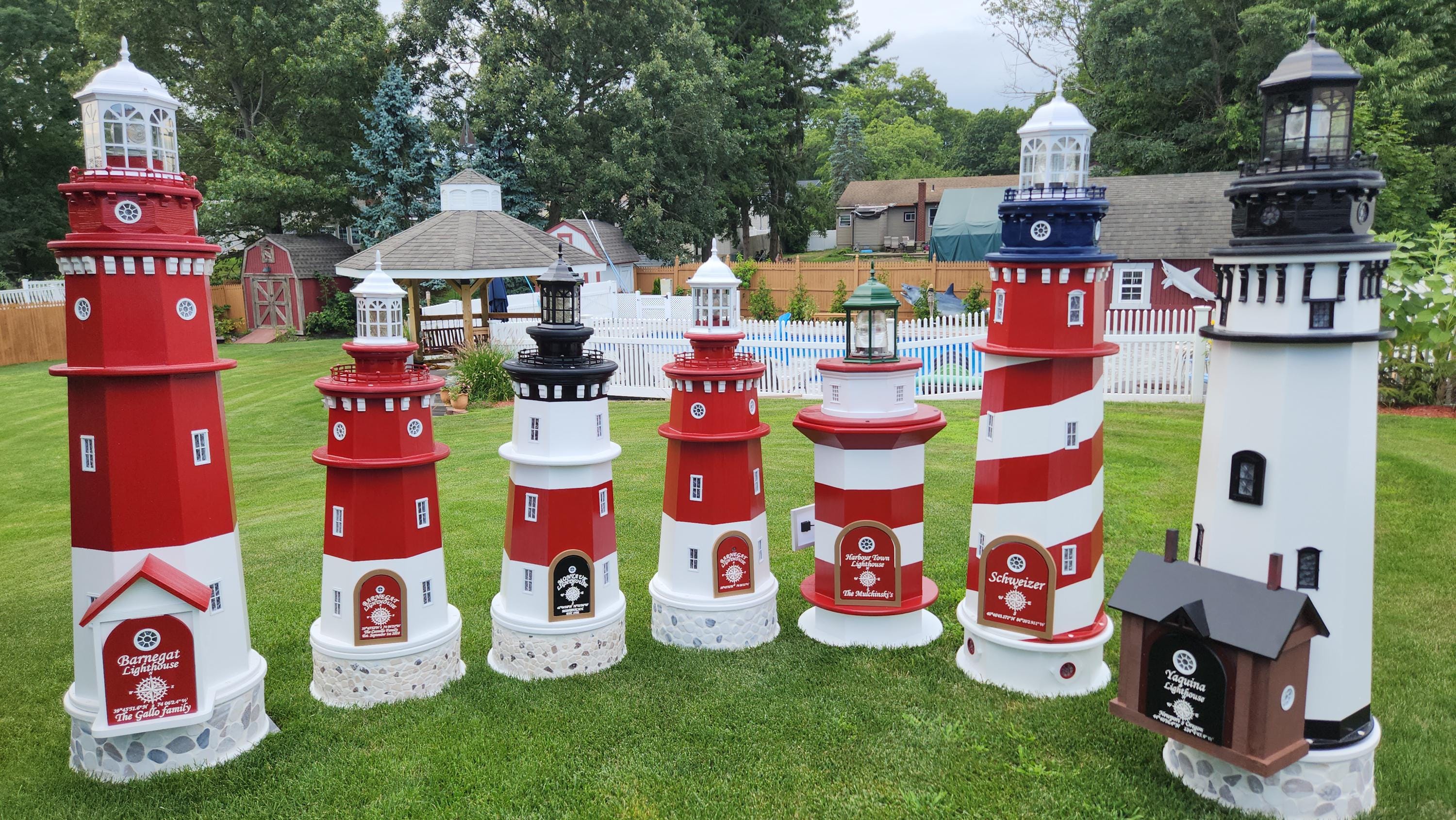 Custom Built PVC Lighthouse, Solar or Electric, Stone Base - Etsy