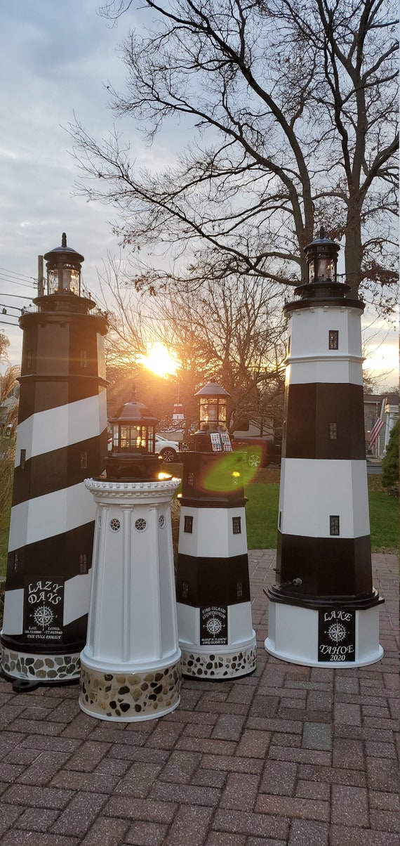 Custom Made Decorative Lighthouse, Solar LED, Montauk Style - Etsy