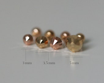 14k Zierliche Ohrstecker Kugel Ohrringe - minimalistisch gold Ohrringe - Knorpel Piercing - 22G - kleine Ohrringe Ohrstecker - Geschenk für Sie