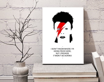 David Bowie music print -Aladdin Sane - Bowie inspired lyric art, music print, poster, typographic print, David bowie, Starman, print