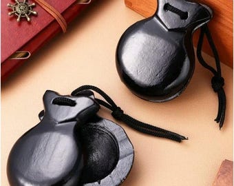 2 Pack Of Spanish Castanets Clackers Flamenco Traditional Wood