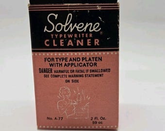 Limpiador de máquinas de escribir a base de solvente vintage con cepillo de caja Sanford A-77