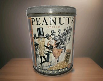 ヴィンテージ 1989 プランターズ ピーナッツ 缶、ミスター ピーナッツ 広告