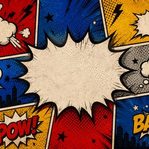 Comic Book Digital Background | Pop Art Background | Superhero Style Backdrop | Instant Download