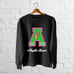 Long sleeve/crewneck) Alpha Kappa Alpha letterman T-shirt - AKA