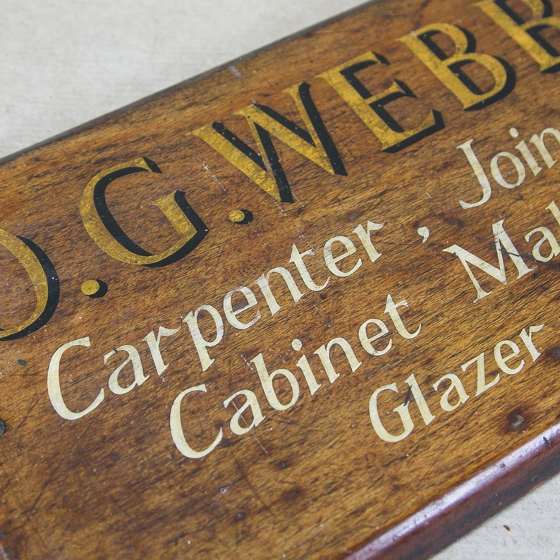 Vintage Trade Sign Carpenters HandPainted Trade Sign Etsy