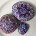 Colors of Dawn Mandala Stones, Set of 3 Painted Journey Stones, Stones for Meditation, Dot Painting on Rocks