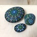 Earth and Sky Mandala Stones, Set of 3 Painted Journey Stones, Dot Painting on Rocks, Stones for Meditation, Hand Paint Rock