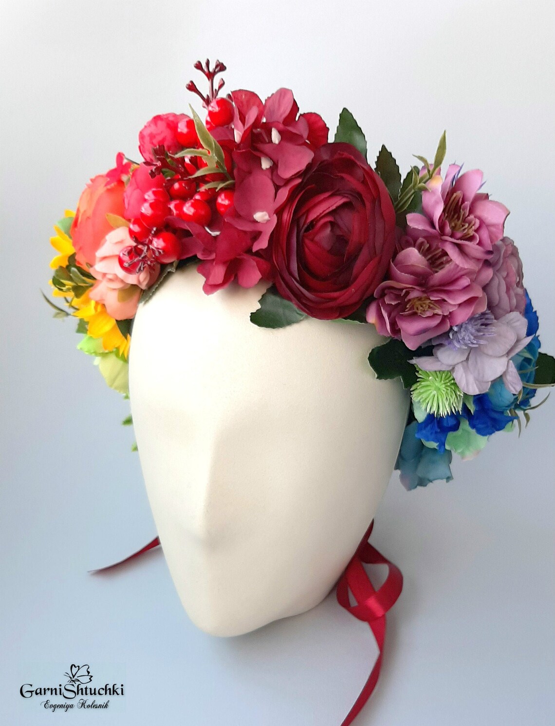 Rainbow flower crown Festival headpiece Etsy