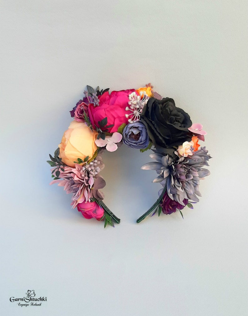 Mexican Flower Crown Day of the Dead Headpiece Large Floral Etsy