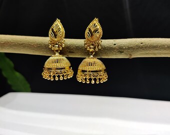 Jewelry Gold Plated Traditional Stud Earnings Ethinic Fashion Jewellery Wedding Gold Party Wear Indian Antique Gift for her  Bride Wedding
