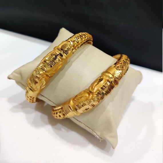 Gold Plated Bangles for Women Indian Traditional Golden Bracelets