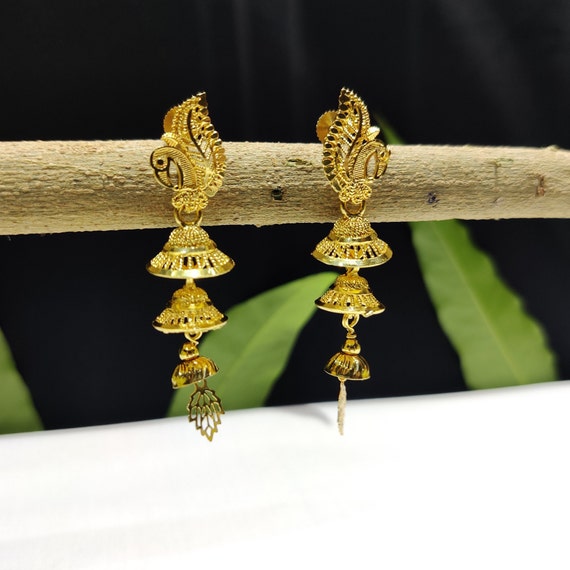 Indian Wedding 11'' long 22K Gold Plated Rani haar Necklace Earrings Jewelry/  | eBay | Dainty gold jewelry, Antique gold jewelry indian, Mens gold jewelry