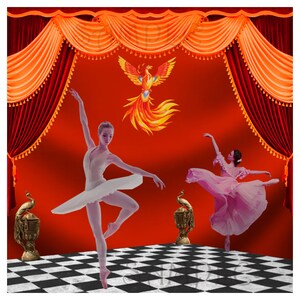 Ballet Dancer Silhouette With Lens Flares Background Etsy
