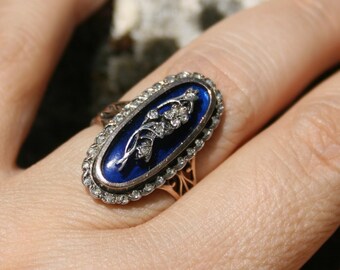 Bague ancienne en or 18 carats et diamants Bague au firmament