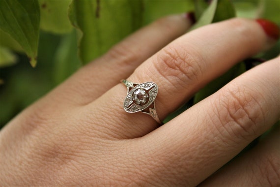 Diamond art deco ring