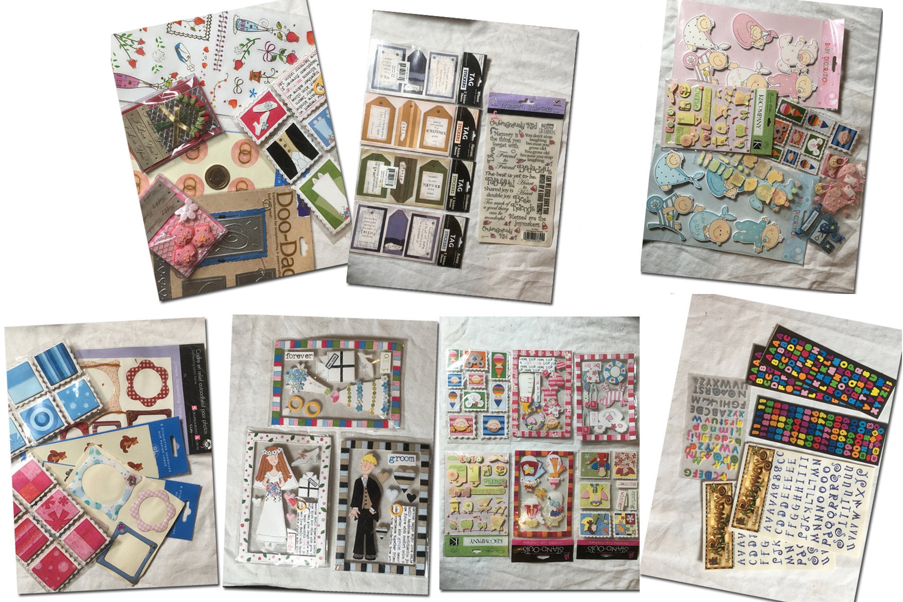 7 different sets of 3D Themed Stickers for Scrapbook Etsy