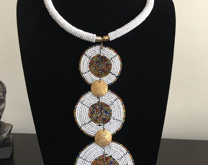 African beaded necklace|Beaded pendant necklace|Boho Necklace Maasai beads Christmas gift|For Her Maasai necklace|Women jewelry