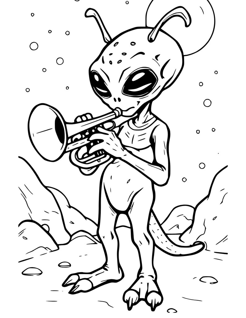 3 Coloring Page- Alien Sample Pack No. 1 - Etsy