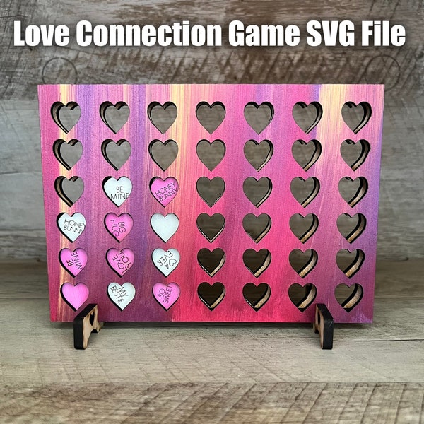 Love Connection Game SVG File, Connect Four Game Digital File, Game SVG File, Valentine Game SVG File, Glowforge Svg File, Laser Engrave Svg