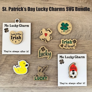 Lucky Charms SVG File, St. Patrick&#39;s Day Good Luck Charm Svg, St. Patrick&#39;s Day Digital File, Glowforge Svg File, Good Luck Charm File