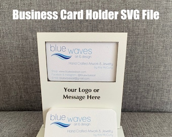 Business Card Holder SVG File, Point of Sale Stand Digital File, Business Card Stand, Glowforge SVG File, Business Card Holder Digital File