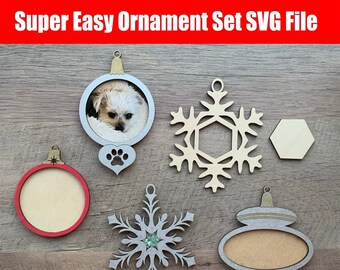 Super Easy Ornament SVG File, Easy Christmas Ornament File, Christmas Ornament Svg, Glowforge Ornament File, Svg Ornament File, Laser File