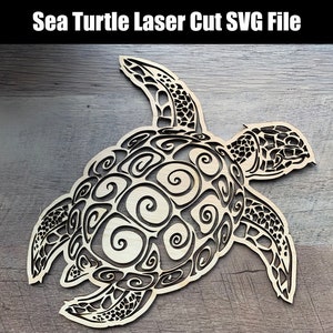 Fichier SVG de tortue de mer, Laser graver fichier de tortue de mer, fichier numérique de tortue de mer, fichier Svg Laser Glowforge, fichier Svg de tortue, tortue de mer