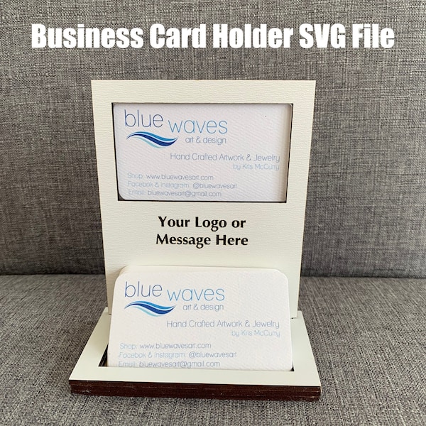 Business Card Holder SVG File, Point of Sale Stand Digital File, Business Card Stand, Glowforge SVG File, Business Card Holder Digital File