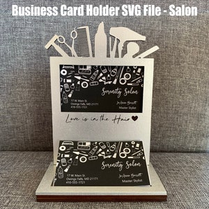 Porta cartão de visita SVG, porta cartão de visita, porta cartão svg, arquivo laser porta cartão, cartão de visita svg, cartão de visita glowforge, svg, salão