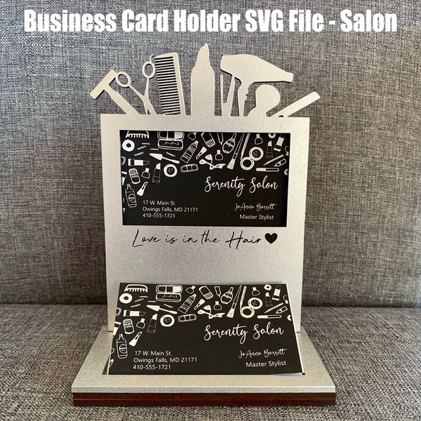Business Card Holder SVG, business card holder, card holder svg,card holder laser file,business card svg, business card glowforge, svg,salon