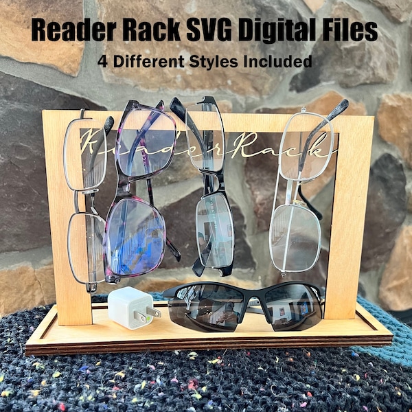 Reader Rack SVG File Bundle, Reader Glasses Holder Digital File,Reading Glasses Rack Holder Svg File, Glowforge Svg Files, Digital Svg file