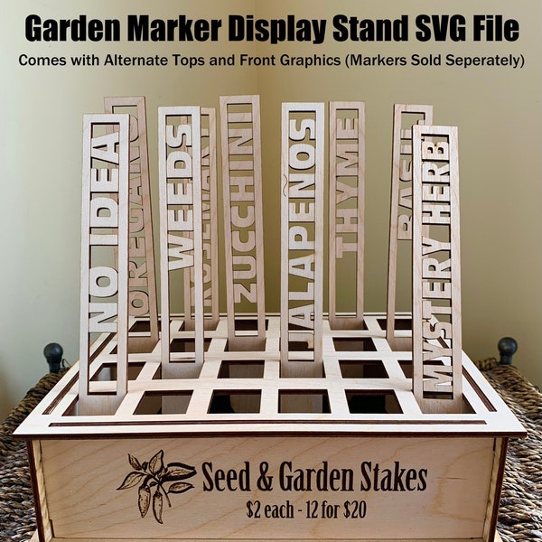 Garden Marker Display Stand SVG File, Garden Marker Display, Garden Stick Stand, Display for Garden Markers, Glowforge SVG File, Garden SVG