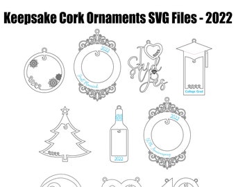 Keepsake Cork Ornament SVG, Ornament svg File, Christmas Svg File, Christmas Ornament svg, Glowforge svg file, Laser Engrave SVG file, Svg